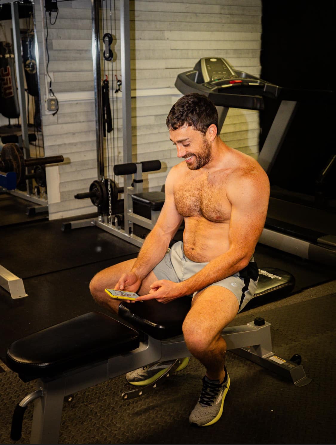 Patrick Doherty reviewing an online fitness coaching application